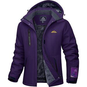 Women's Deep Purple Winter Coats Waterproof Snow Ski Jacket Warm Mountain